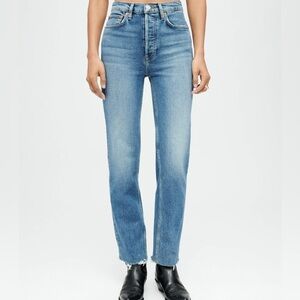 Re/Done 70s Stove Pipe Jeans- High Rise Straight ADEDBLUE Wash- Size 30- NWT